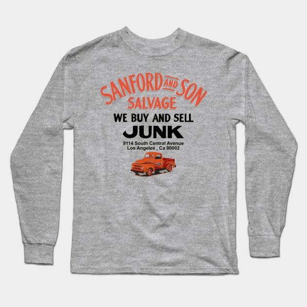 Sanford & Son Salvage Sign Long Sleeve T-Shirt by Alema Art